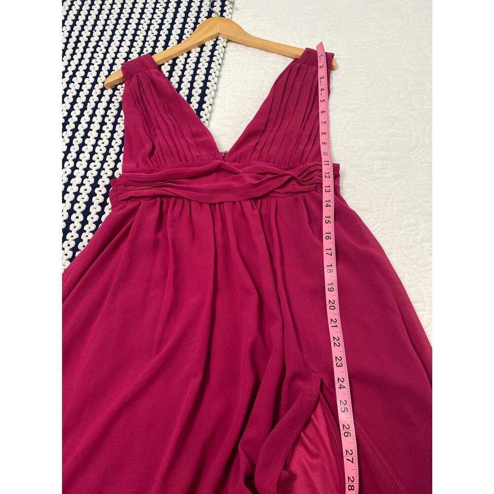 Lulu’s Womens Heavenly Hues Magenta Maxi Dress Deep V Evening Formal Prom XS - Picture 7 of 10